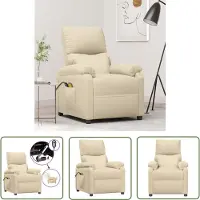 The Living Store Massagesessel Elektrisch Creme Stoff