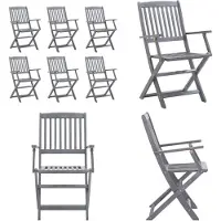 vidaXL Klappbare Gartenstühle 6 Stk. Massivholz Akazie - Gartenstuhl - Gartenstühle - Holz Gartenstuhl - Holz Gartenstühle