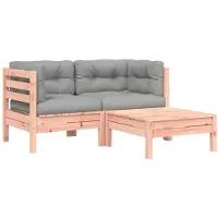 The Living Store Gartensofa mit Kissen und Hocker 2-Sitzer