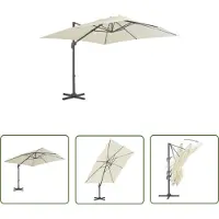 The Living Store Ampelschirm mit Aluminium-Mast 300 x 300 cm Sandfarben