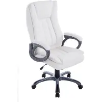 CLP Bürostuhl XXL Bern Mit Kunstleder | Ergonomischer Bürosessel Mit Verstellbarer Sitzhöhe | Drehstuhl Mit Laufrollen, Farbe: weiß
