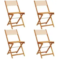 The Living Store Gartenstühle 4 Stk. Klappbar Beige Stoff und Massivholz
