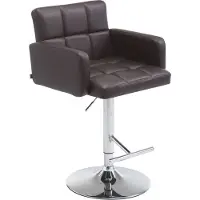 CLP Barhocker Los Angeles Kunstleder | Höhenverstellbarer Barstuhl Mit Drehbarem Sitz | Bistrohocker Mit Metallgestell, Farbe: braun, Gestellfarbe: chrom