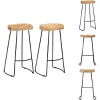 vidaXL Gavin Barhocker 2 Stk. Massivholz Mango - Barhocker
