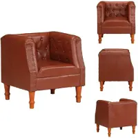 vidaXL Sessel Braun Echtleder - Sessel