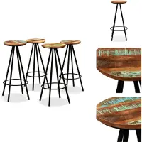 vidaXL Barhocker 4 Stk. Massives Altholz - Barhocker
