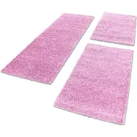 Otto Home Bettumrandung "Shaggy 30" Gr. 15, rosa (hellrosa), H:30mm, Obermaterial: 100% Polypropylen, Bettumrandungen, Bettumrandung, gewebt, 2- oder 3-teilig, Bettvorleger, Läufer-Set, Uni-Farben
