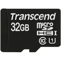 Transcend 32GB microSDHC Class 10 UHS-I, 32768 MB, Micro Secure Digital High-Capacity (MicroSDHC), 10000 Zyklen pro logischen Sektor, 0.4 g, 11 mm, 15 mm