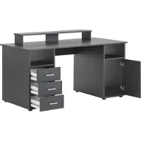 Schildmeyer Schreibtisch "Baku", grau (anthrazit, anthrazit, anthrazit), B:150cm H:86,7cm T:70cm, Tische, Schreibtisch, Solide Verarbeitung - Dieses Produkt ist in Deutschland gefertigt