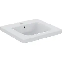 Ideal standard Connect Freedom Waschtisch Barrierefrei, 600mm, 1 Hahnloch, mit Überlauf, E5482MA, Farbe: Weiß mit Ideal Plus