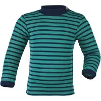 Engel - Baby-Shirt L/S geringelt - Merinounterwäsche Gr 86/92 türkis/blau