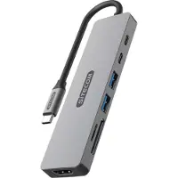 Sitecom CN-5504, USB Typ-C, HDMI, USB 3.2 Gen 1 (3.1 Gen 1) Type-A, USB 3.2 Gen 2 (3.1 Gen 2) Type-C, USB Typ-C, MicroSD (TransFlash), SD, 5000 Mbit/s, Dunkles Grau, 100 W