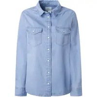 Pepe Jeans für Damen. PL304894PG5 Normales blaues Hemd (XL), Lässig, Baumwolle, Langarm, Nachhaltig