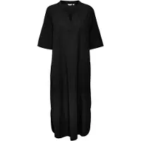 Kaffe Midikleid "Damen Kleid BPkaisey", Damen, Gr. 3XL, N-Gr, schwarz (schwarz deep), Obermaterial: 85% Baumwolle CO. 15% Leinen LI., Kleider Midikleid