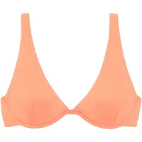 Venice beach Bügel-Bikini-Top "Lucky", Damen, Gr. 38, Cup D, rot (lachs), Recycling-Polyamid, Strukturmuster, Bikini-Oberteile Bügel-Bikini-Top, aus gerippter Strukturware