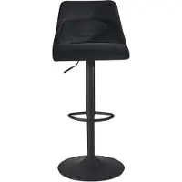 FineBuy Barhocker Samt Schwarz Hocker mit Lehne 86 - 106 cm Küchenhocker Höhenverstellbar Modern 100 kg Barstuhl Tresenhocker mit Metall-Trompetenfuß