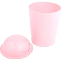 MSV Abfalleimer AKO 5,5 l mit Schwingdeckel pastellrosa, Polypropylen, Babyrosa,