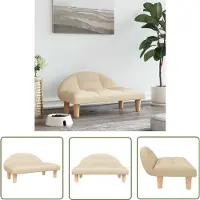 The Living Store Hundebett Creme 70x52x30 cm Stoff