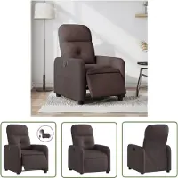 The Living Store Relaxsessel Elektrisch Dunkelbraun Stoff