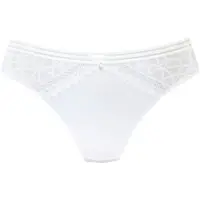 s.Oliver String "Milene", Damen, Gr. 48/50, weiß, Microtouch, Obermaterial: 88% Polyamid, 12% Elasthan, Unterhosen String, mit graphischen, dezent transparenten Spitzeneinsätzen