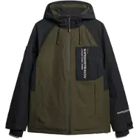 Superdry für Herren. MS110179A Skijacke Freestyle Core grün (S), Sportlich, Schnee, Recyceltes Polyester, Nachhaltig