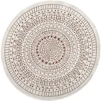Hanse Home In- & Outdoor Wendeteppich Rund Porto, Creme Braun, wendbar, robust - Ø100 cm