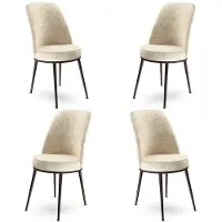 Skye Decor , Dexa - Cream, Brown, Stuhlset (4 Stück), 100 % METALL, Creme, 45 x 42 x 89 cm