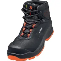 Uvex 3 Sicherheitsschuh S3 Schnürstiefel Weite 11, Männlich, Erwachsener, Sicherheitsschuhe, Schwarz, Orange, EN, ESD, SRC, Schnürverschluss