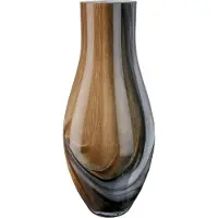 Gilde Tischvase "Draga, Höhe ca. 40 cm", braun, H:40cm Ø:18cm, Glas, Vasen, Tischvase, dekorative Vase aus Glas, Blumenvase