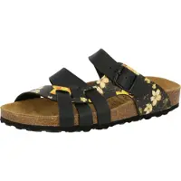 Lico Damen Bioline Flora Hausschuh, Schwarz Gelb, 41 EU