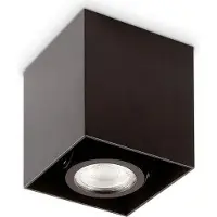 Ideal Lux Mood Square Modern Deckenleuchte Aluminium Schwarz 1 Licht Gu10 7W 3000K T9Cm