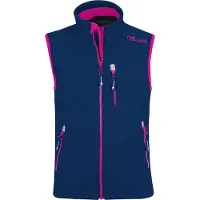 TROLLKIDS Kinder Trollfjord Softshellweste navy/magenta 140