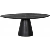 Woood Couchtisch "Posture aus Mangoholz mit organischer Platte und Standfuß 120x80x47 cm", schwarz, B:120cm H:47cm T:80cm, Tische, Couchtisch, Tragkraft 15 kg, Standfuß Ø 19–39 cm, Plattendicke 3 cm
