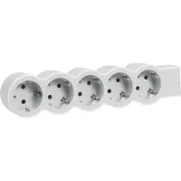 Legrand 694577 Flache Steckdosenleiste 5x Steckdose, ohne Kabel Kabel Farbe: Ultraweiß/Grau
