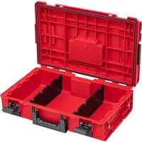 Qbrick System ONE 200 2.0 Vario RED ULTRA HD Custom Werkzeugkoffer modularer Organizer 585 x 385 x 190 mm 15,4 l stapelbar IP66