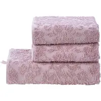 Done. Handtuch Set DONE. "Provence Ornaments", rosa (altrosa), 3 Stk., Walkfrottier, Walkfrottier, Obermaterial: 100% Baumwolle, Handtücher, Handtuch Set, Uni-Farben, Ornamente, mit Fransen