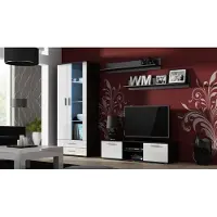 Cama SOHORTV140CZ/BI, Schwarz, Partikelbord, Schwarz, Partikelbord, 1 Regale, Laminat