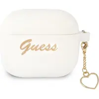 GUESS GUA3LSCHSH AirPods 3 Hülle weiß/weiß Silikon Charm Herz Kollektion