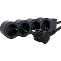 Legrand 694562 Flache Steckdosenleiste 4x Steckdose, 3 Meter Kabel Farbe: Schwarz