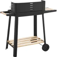 Casa.pro Grillwagen 'Ari' 78x86x30cm Schwarz/Bambus
