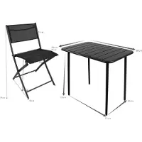 VCM 3 tlg. Bistroset Balkonset Gartenset Metall Sumila