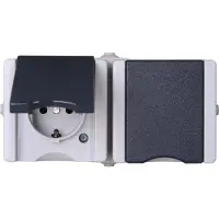 Kopp 950656001, Typ F, Schwarz, Weiß, Thermoplast, IP44, 250 V, 16 A