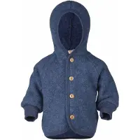 Engel - Kinder Kapuzenjacke mit Holzknöpfen - Wolljacke Gr 74/80 blau
