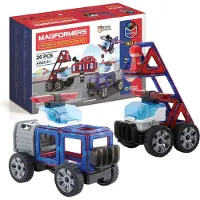 Magformers Tolles Polizei-rettungsset (3069) Konstruktionsspiel 26 Stücke Durchsichtig Durchsichtig One Size