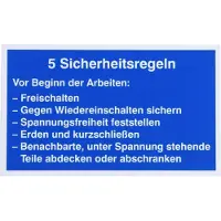 Dehn Schild 5 Sicherheitsregeln Deutsche Sprache Kunststoff - 700057