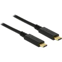 DeLOCK 85529, 0,5 m, USB C, USB C, USB 3.2 Gen 2 (3.1 Gen 2), 10 Gbit/s, Schwarz