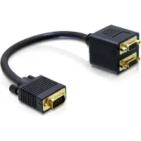 DeLOCK Adapter VGA male to 2x VGA female, 0,2 m, VGA (D-Sub), 2 x VGA (D-Sub), Männlich, Weiblich