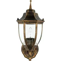 Licht-Erlebnisse Wandleuchte außen Terrasse Haus IP44 Kupfer E27 Glas Aluminium Rustikal Außenwandleuchte