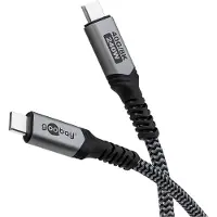 Goobay USB-C-Kabel, USB4, 1,8 m, schwarz;silber