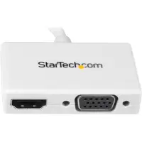 StarTech.com Reise A/V Adapter: 2-in-1 Mini DisplayPort auf HDMI oder VGA Konverter - Weiß, 0,15 m, 1920 x 1200 Pixel, 1080p, Weiß, Passiver Videokonverter, CE, FCC, REACH